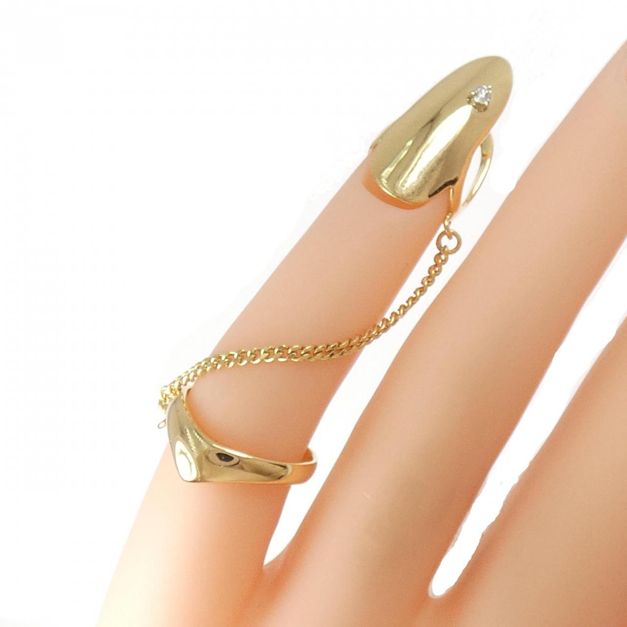 K18YG ダイヤモンド ピンキーリング 0.02CT