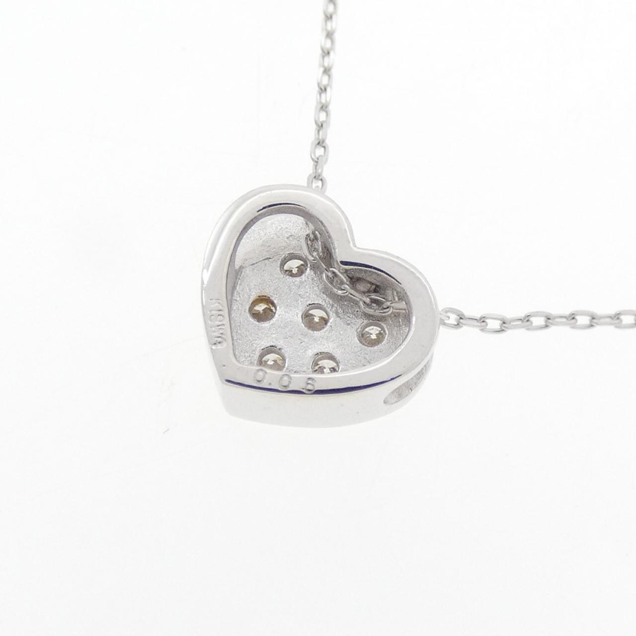 K18WG ハート ダイヤモンド ネックレス 0.06CT