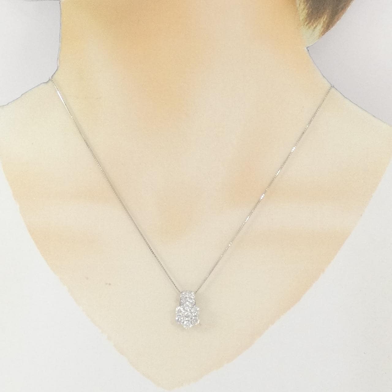 PT900/PT850 フラワー ダイヤモンド ネックレス 1.00CT