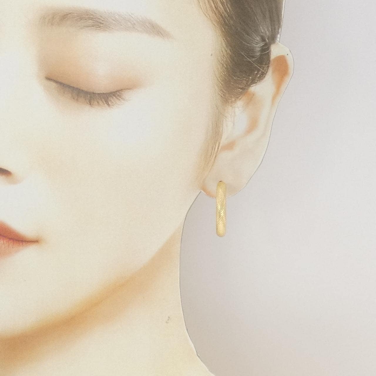 K18YG フープ ピアス