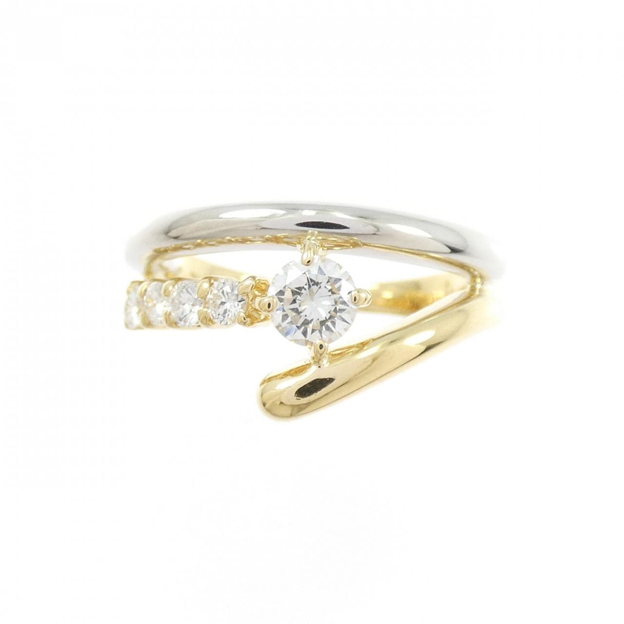 K18YG/PT900 ダイヤモンド リング 0.39CT