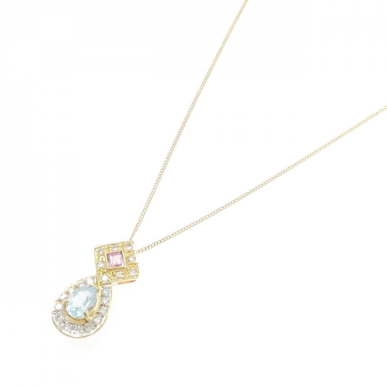 K18YG/K18WG彩色寶石項鏈