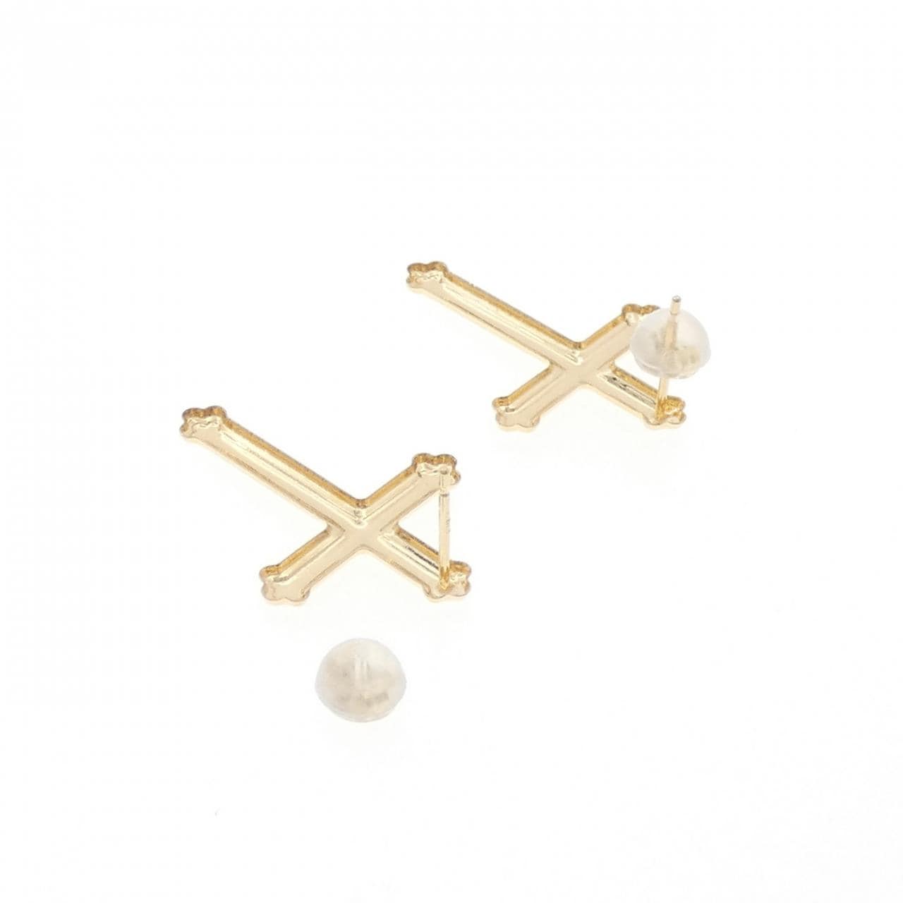 【新品】K18YG クロス ピアス