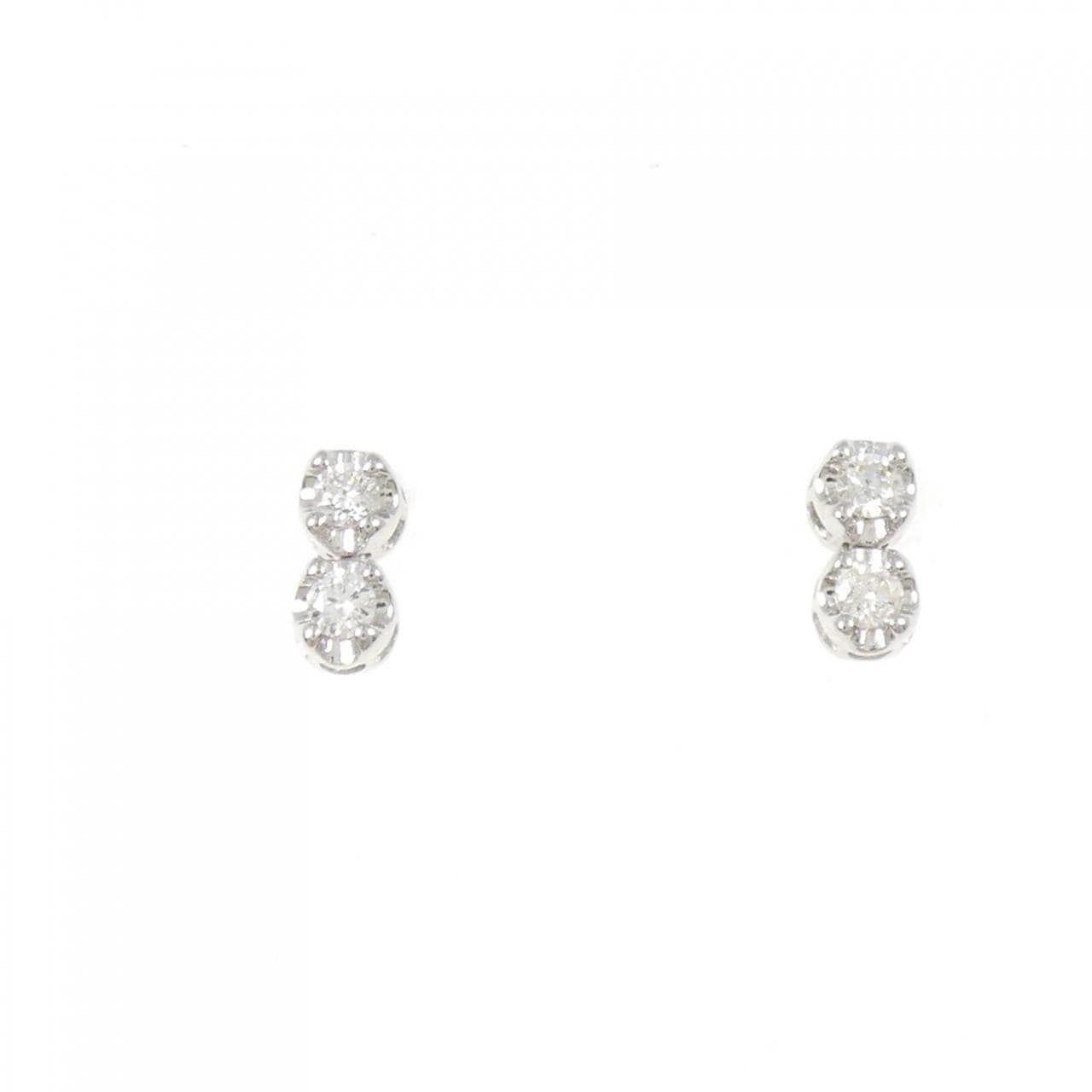 K14WG ダイヤモンド ピアス 0.10CT