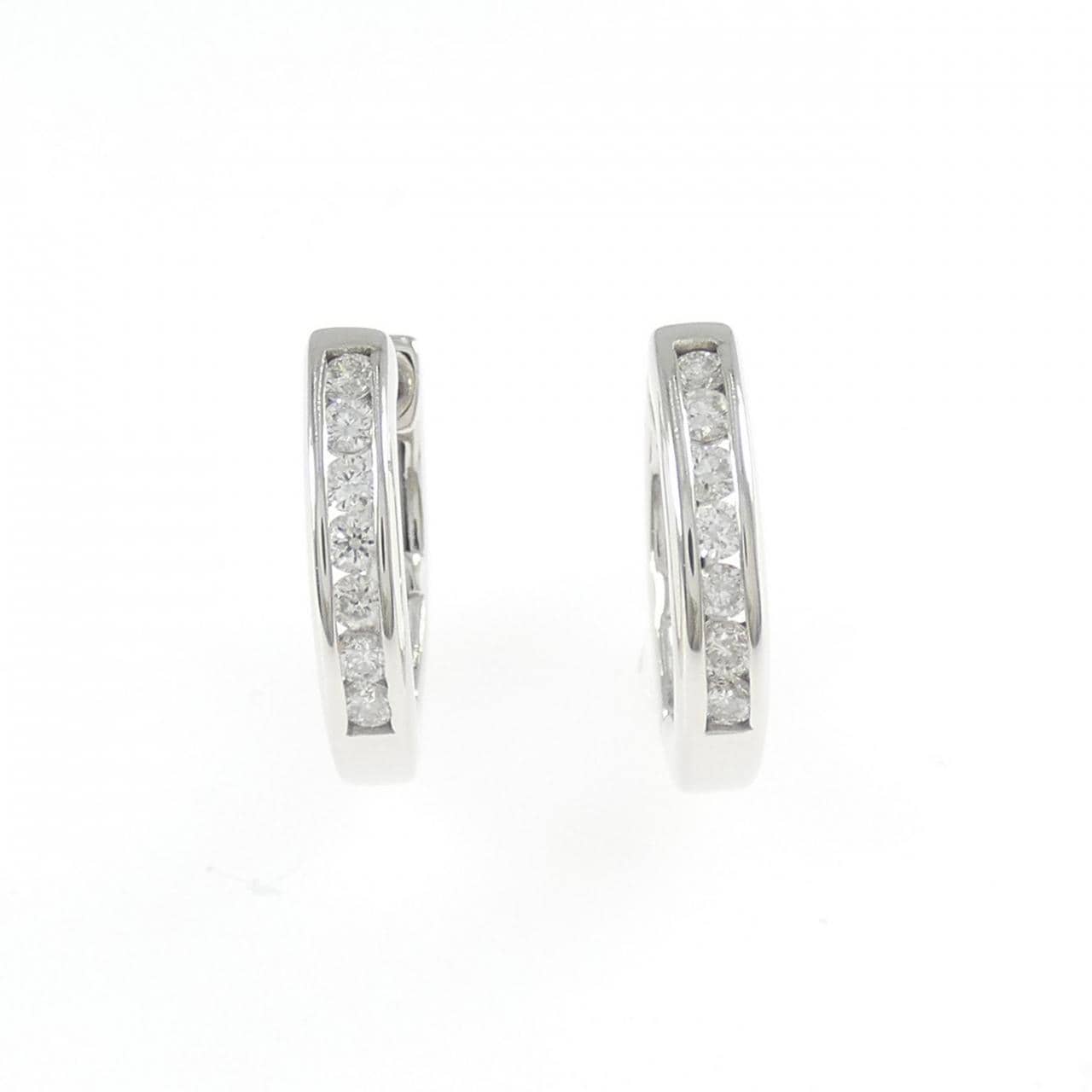 K18WG ダイヤモンド フープ ピアス 0.30CT