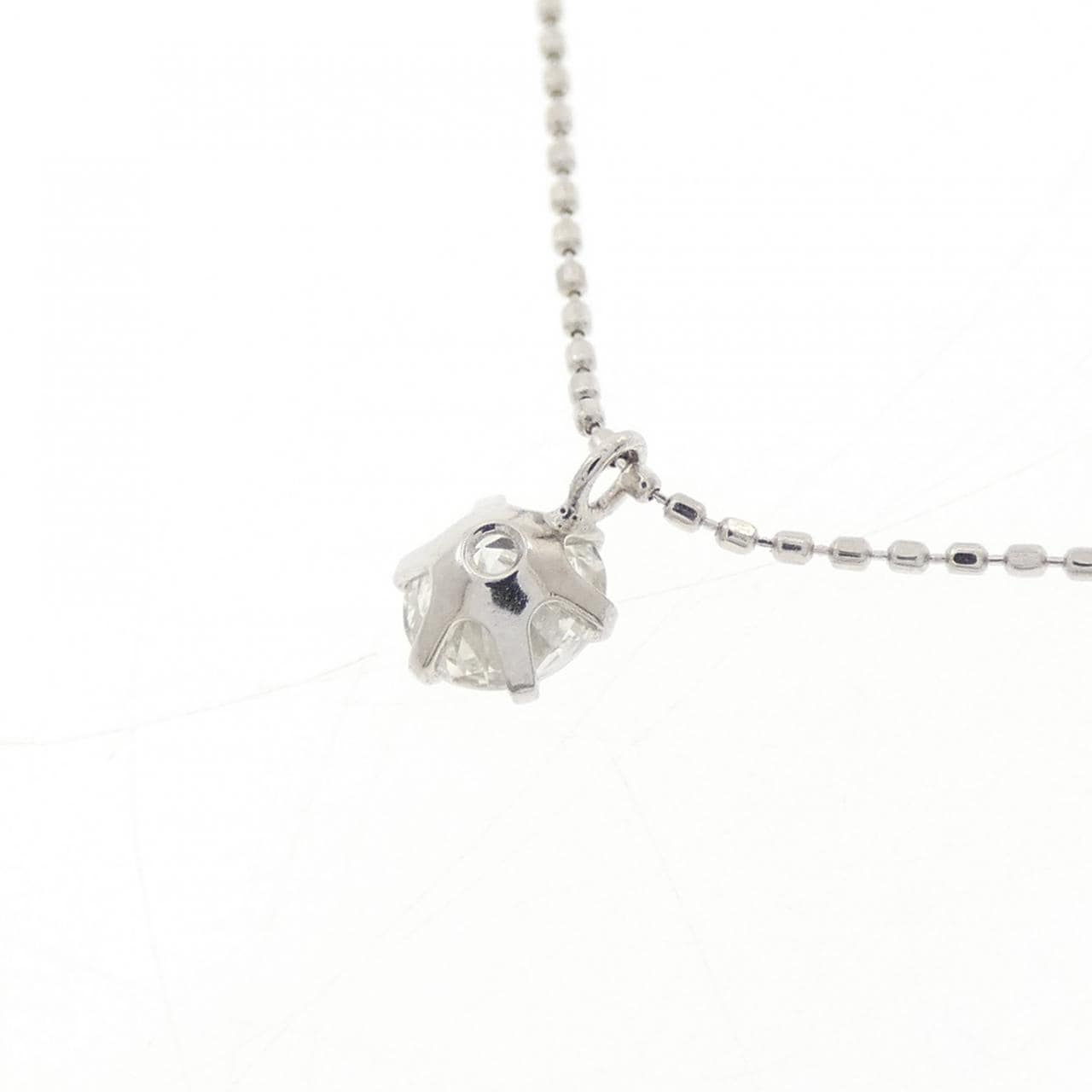K18WG ソリティア ダイヤモンド ネックレス 0.20CT