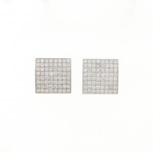 K18WG/K14WG パヴェ ダイヤモンド ピアス 2.80CT