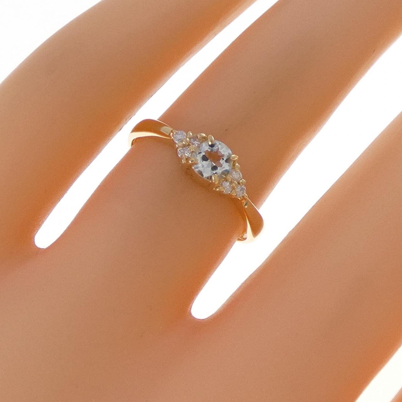K18YG アクアマリン リング