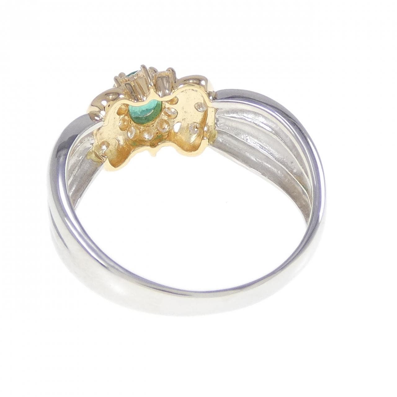 PT900/K18YG Emerald Ring 0.28CT
