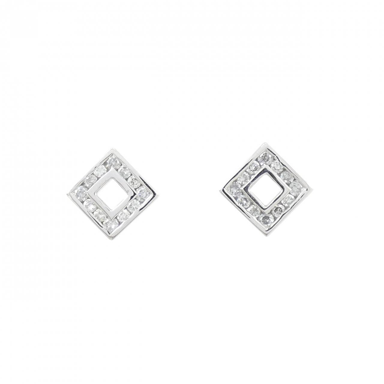 750WG/K18WG钻石耳环