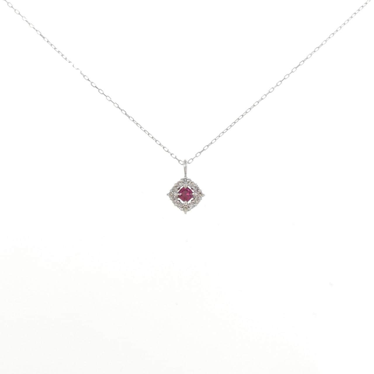 【新品】PT900 ルビー ネックレス 0.08CT