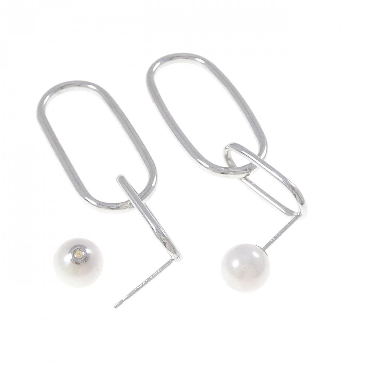 【新品】PT900/K18WG/PT850 アコヤパール ピアス 7.6mm