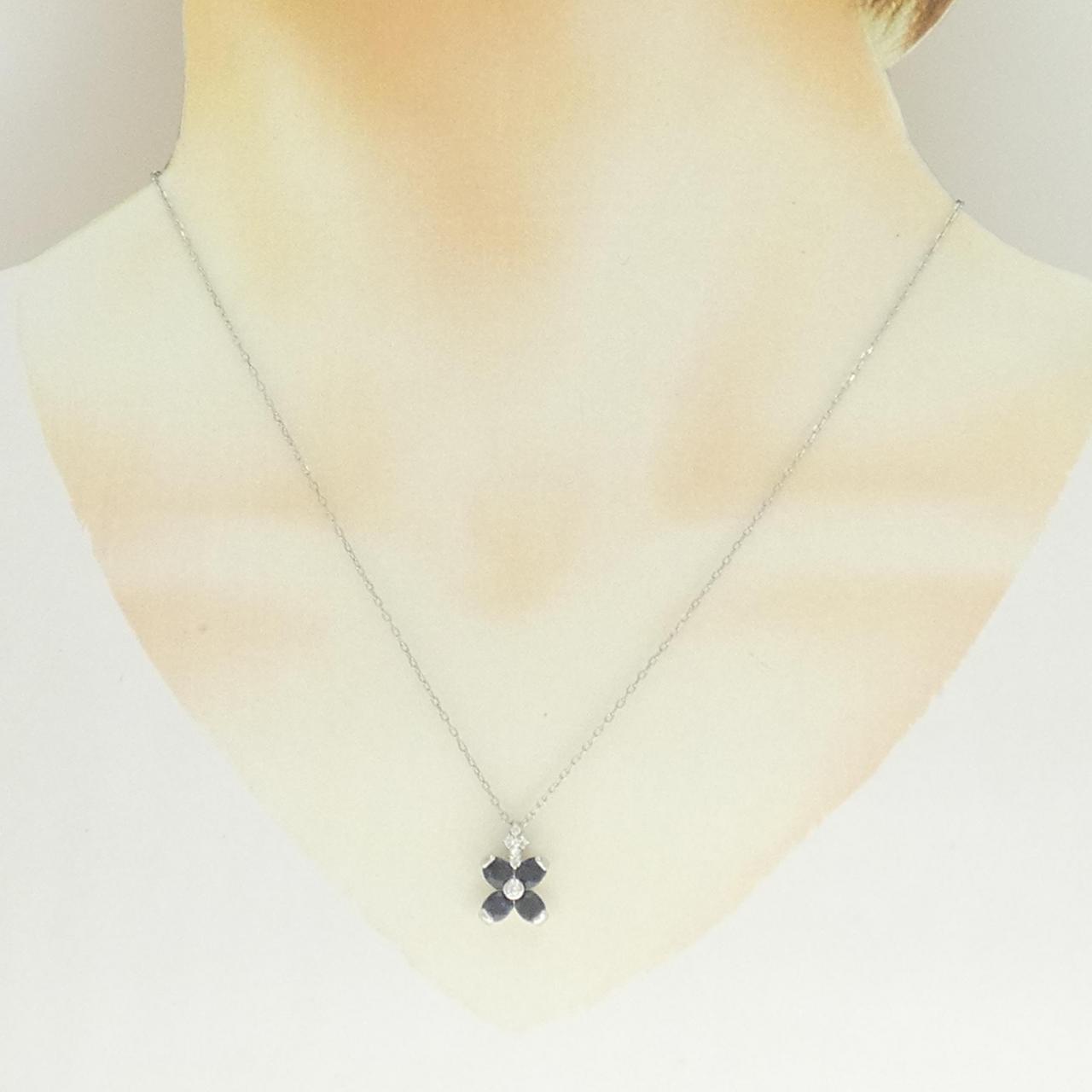 PT900/PT850 フラワー サファイヤ ネックレス 1.71CT
