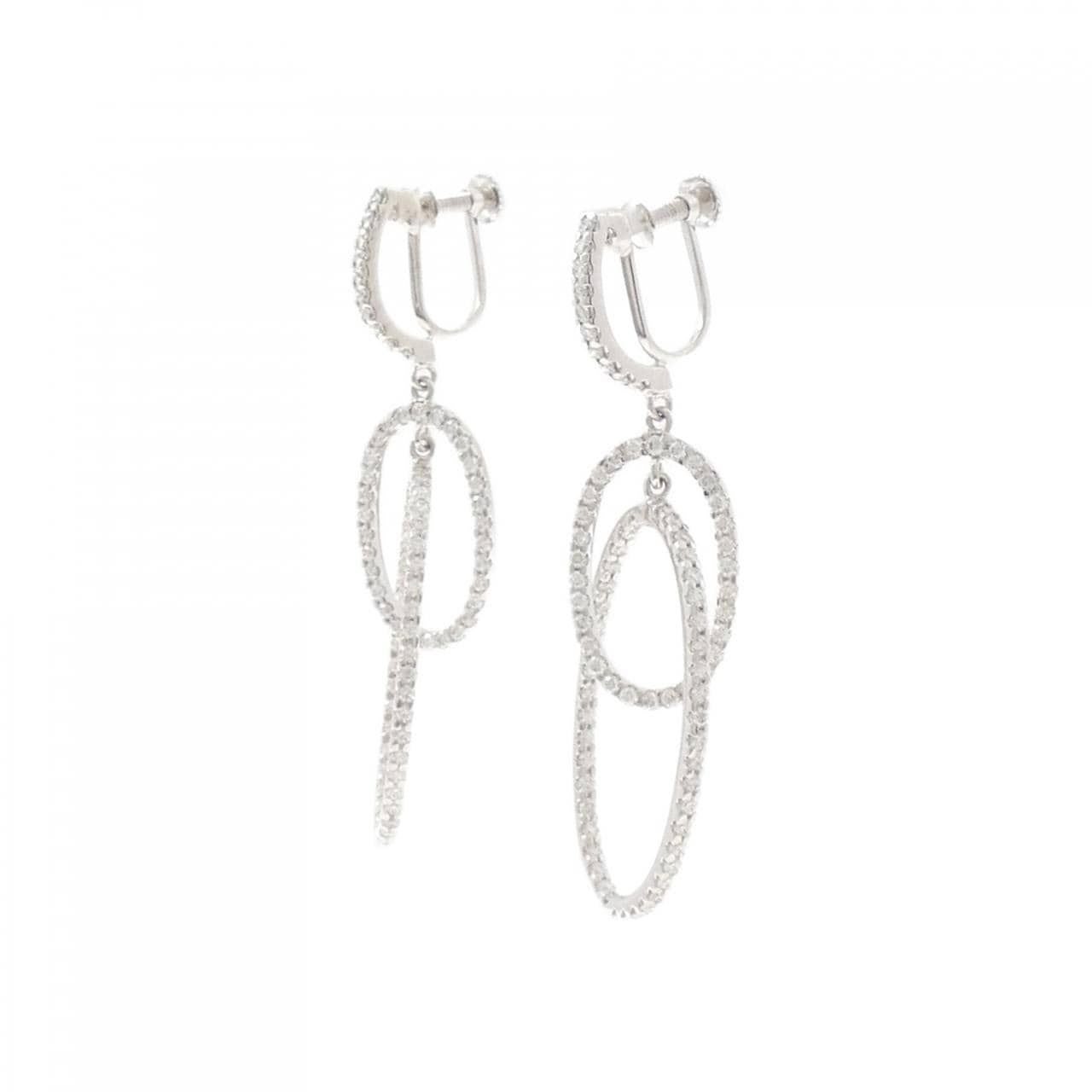 K18WG ダイヤモンド イヤリング