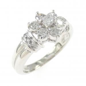 PT900 フラワー ダイヤモンド リング 0.50CT