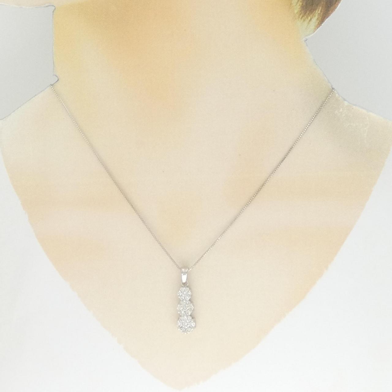 K18WG ダイヤモンド ネックレス 1.00CT
