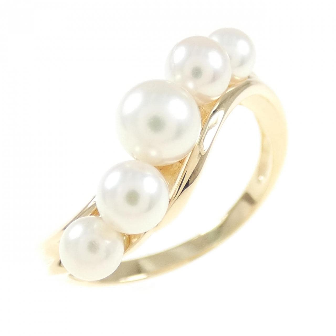 K18YG Akoya pearl ring