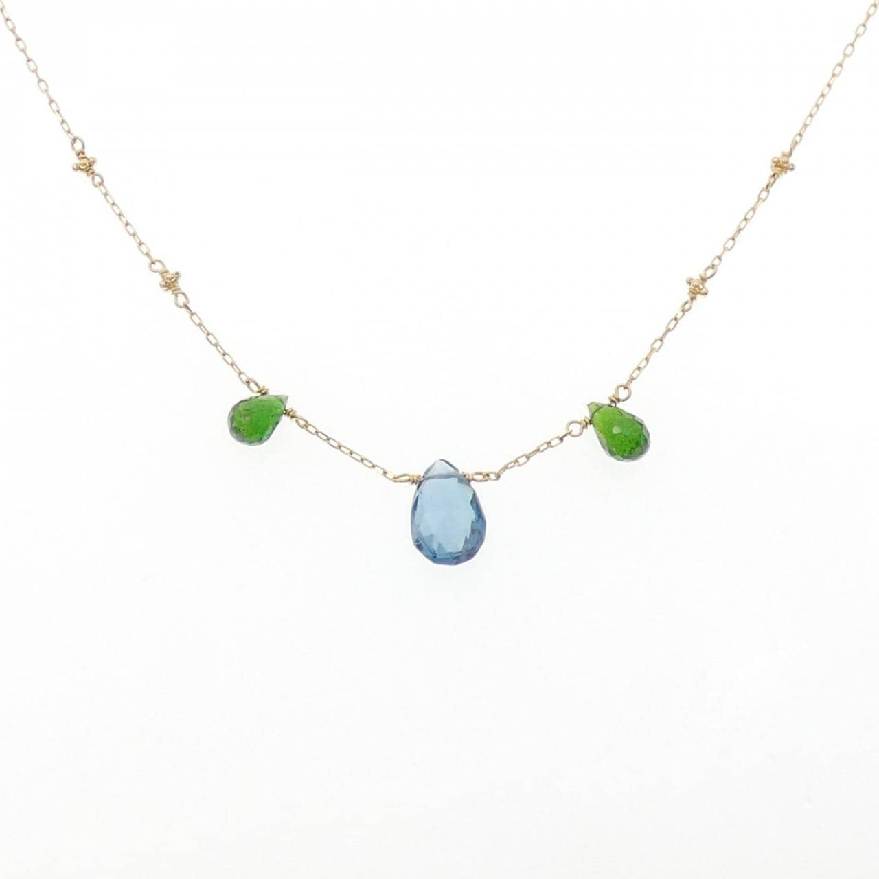 K18YG ブルートパーズ ネックレス