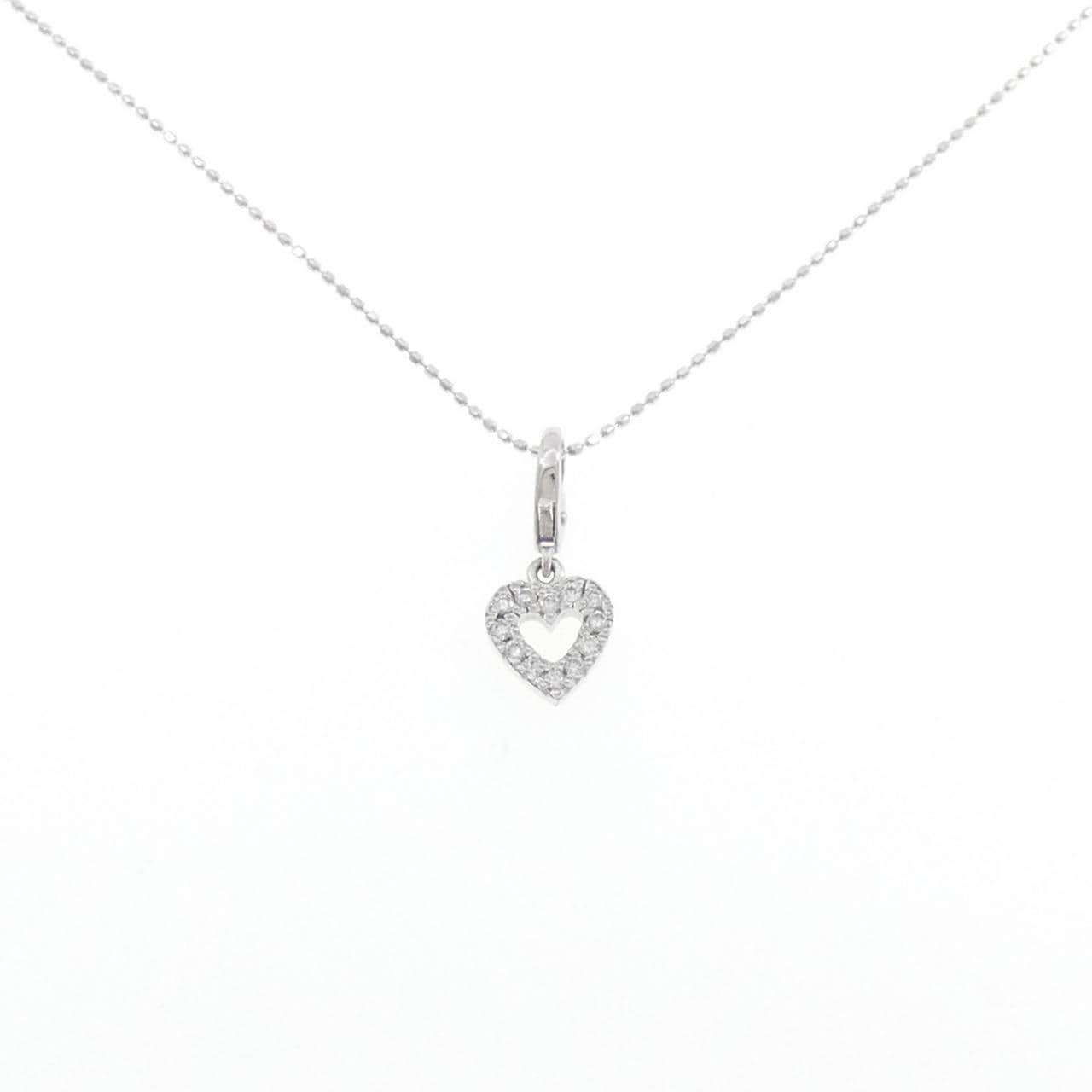 K18WG ハート ダイヤモンド ネックレス 0.12CT