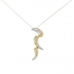 K18YG/PT900 ダイヤモンド ネックレス 0.38CT