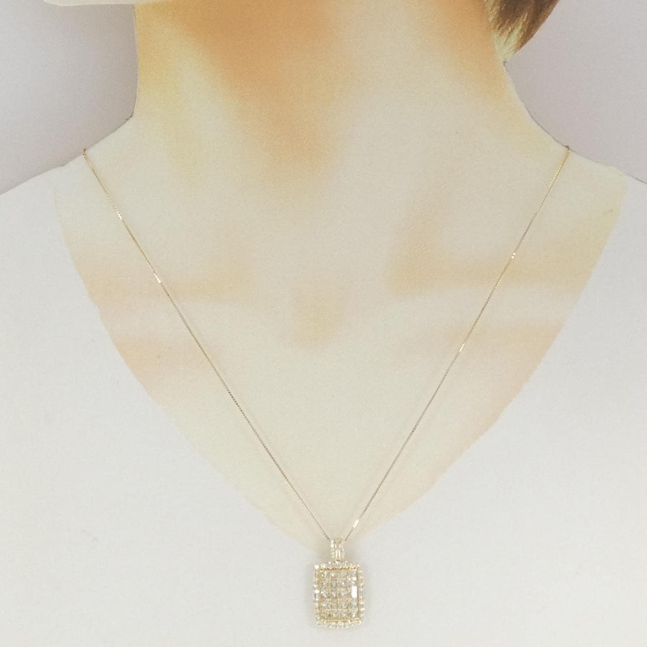 【新品】K18YG パヴェ ダイヤモンド ネックレス 2.00CT