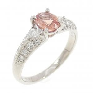 PT900 パパラチアサファイヤ リング 0.712CT