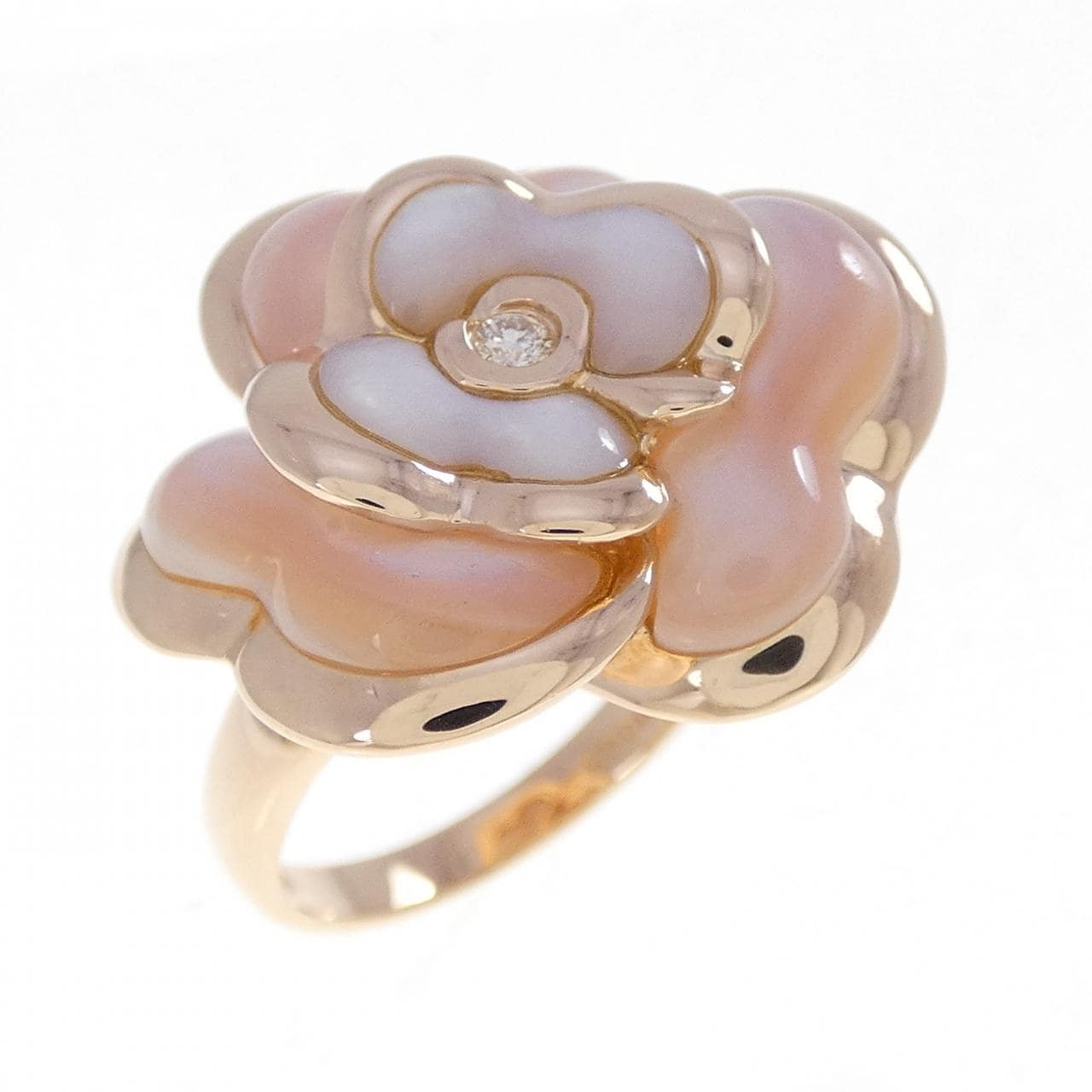 K18PG フラワー マザーオブパール リング