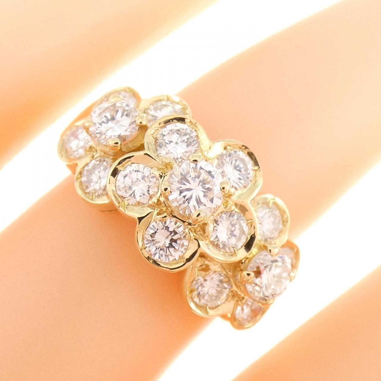 コメ兵｜K18YG フラワー ダイヤモンド リング 1.35CT｜ジュエリー