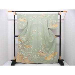 【未使用品】訪問着　友禅金彩加工　刺繍入り