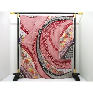 振袖　絞り加工　友禅金彩加工