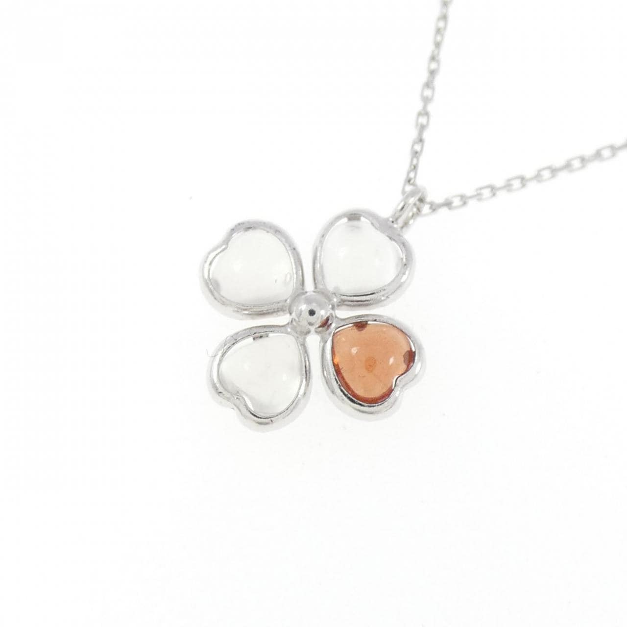 [BRAND NEW] K10WG Flower Moonstone Necklace