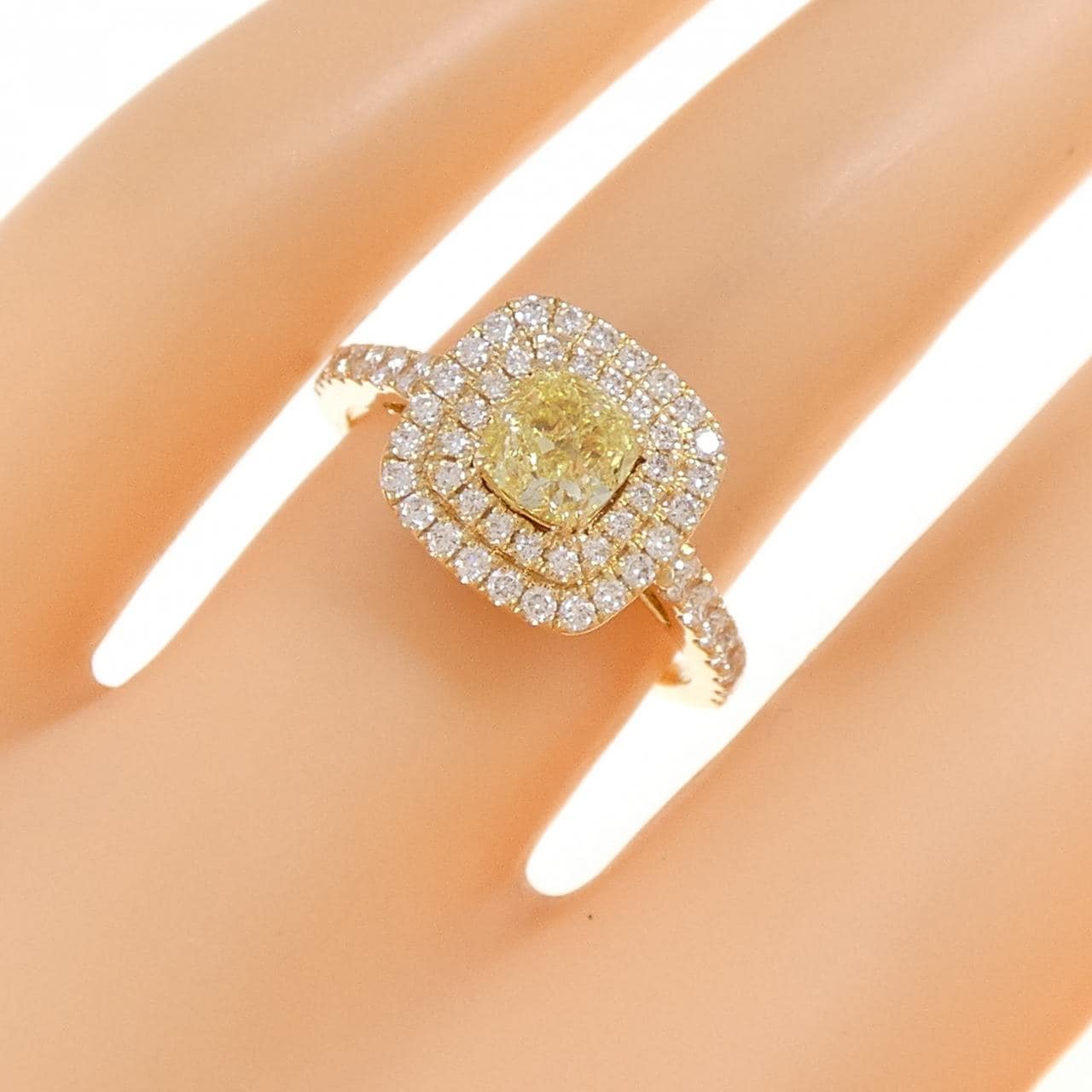 K18YG Diamond Ring 0.71CT FIY VS2 Fancy Cut
