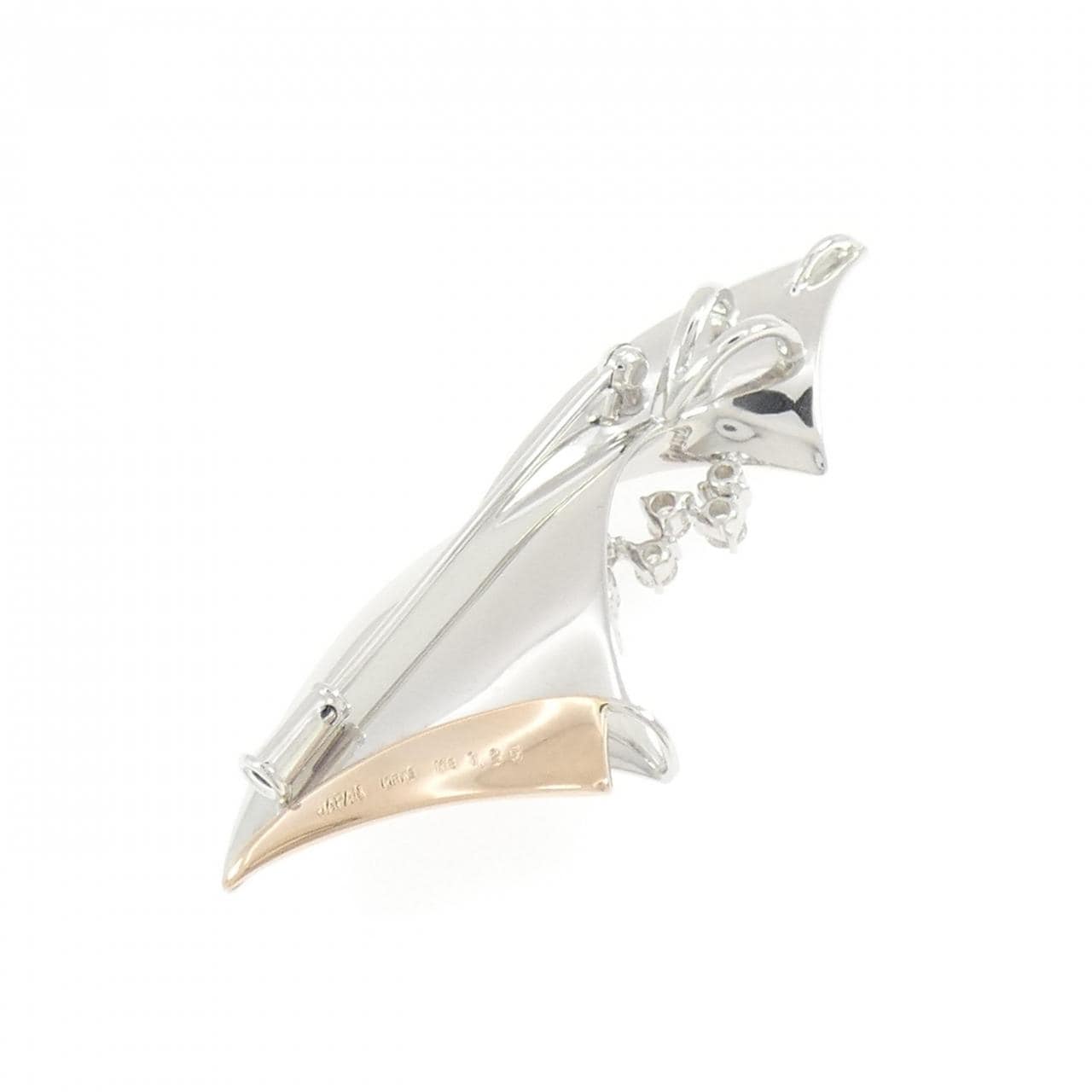 K18WG/K18PG ダイヤモンド ブローチ 1.25CT
