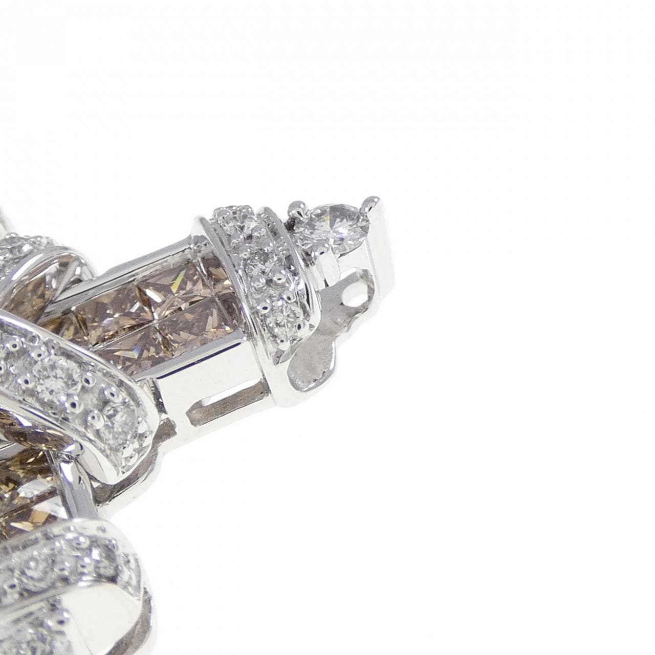 K18WG クロス ダイヤモンド ペンダント