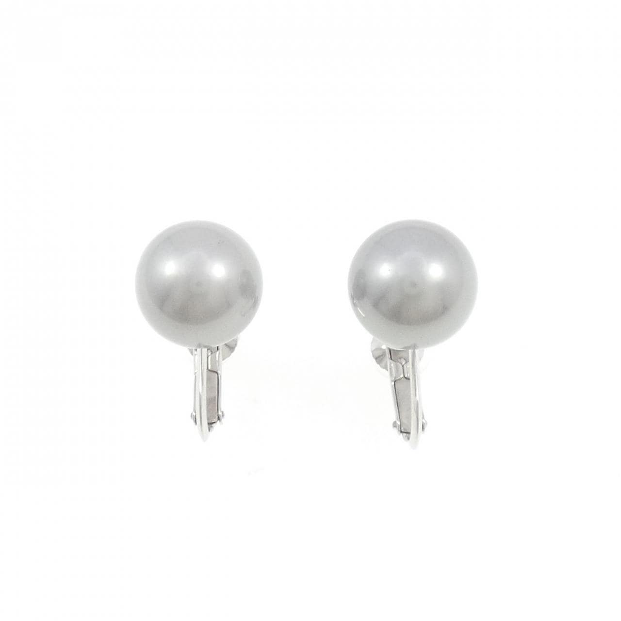 K18WG 黒蝶パール イヤリング 10.8mm