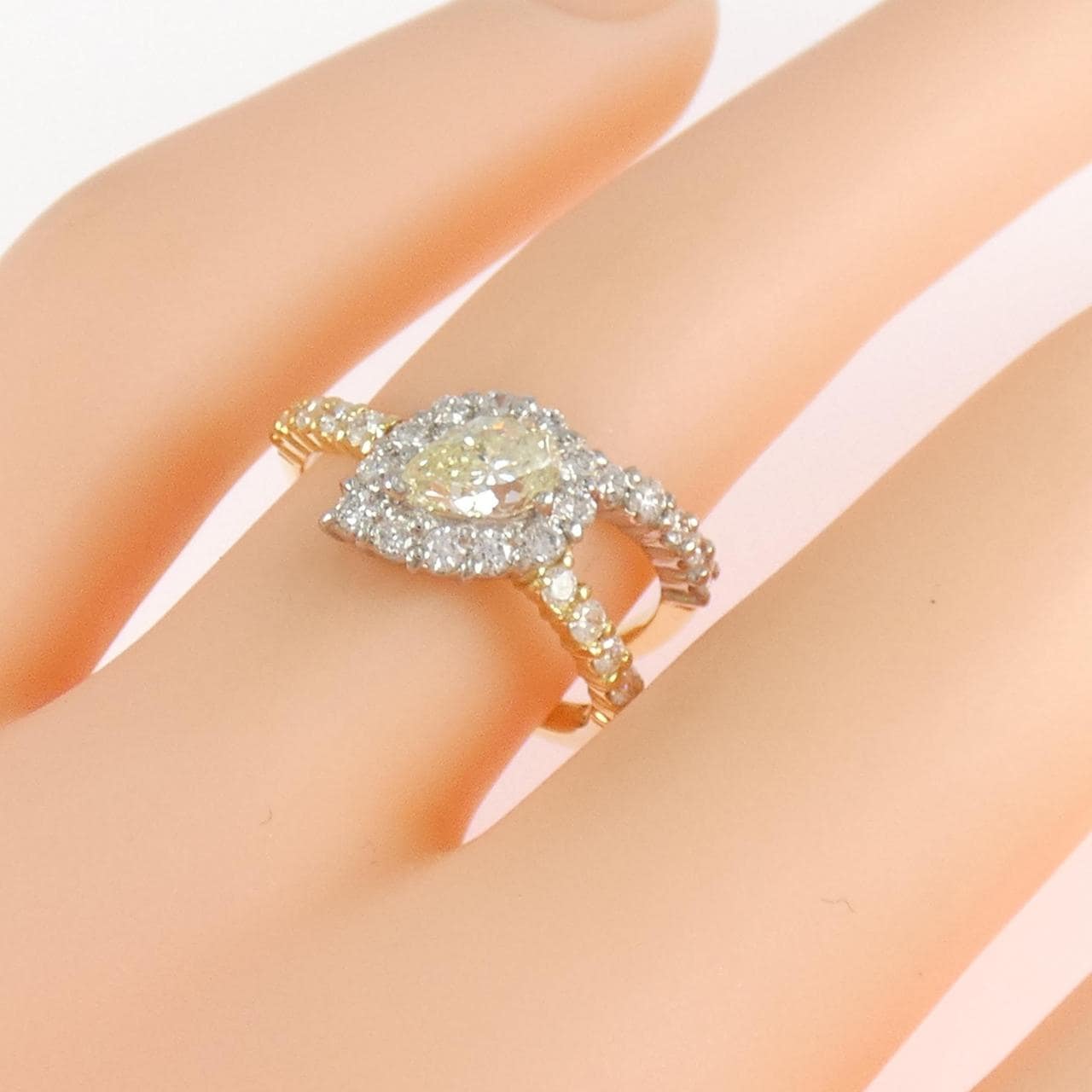 K18YG/PT900 ダイヤモンド リング 0.538CT