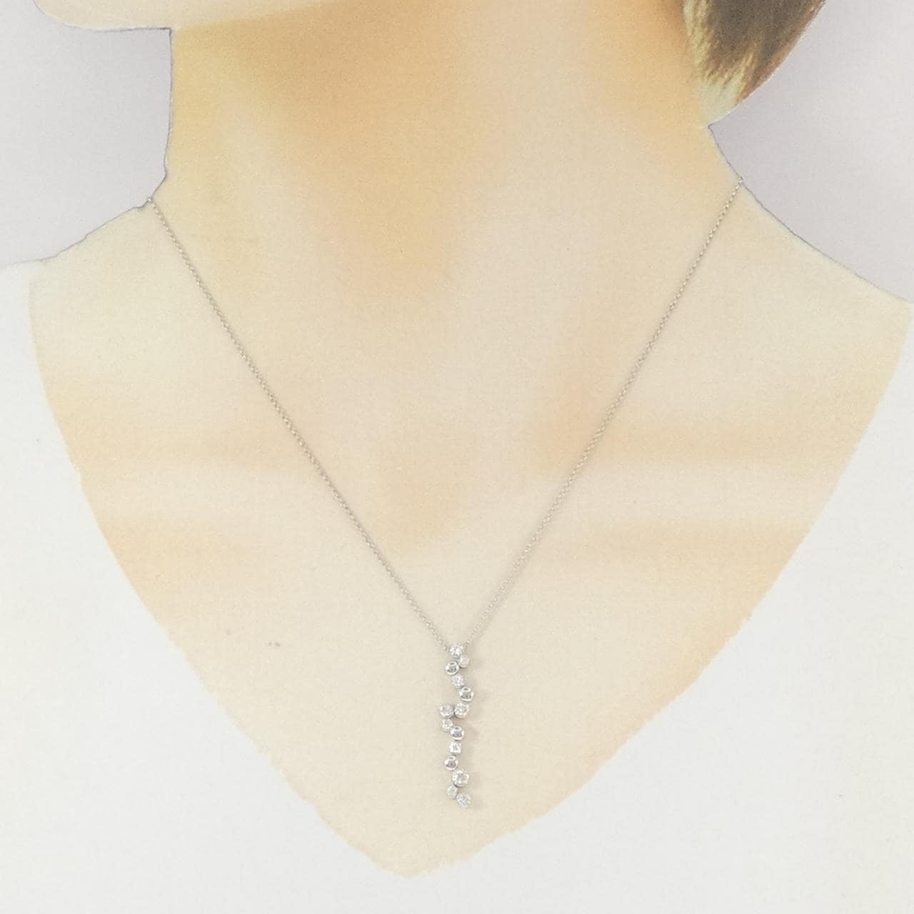 K18WG ダイヤモンド ネックレス 0.30CT