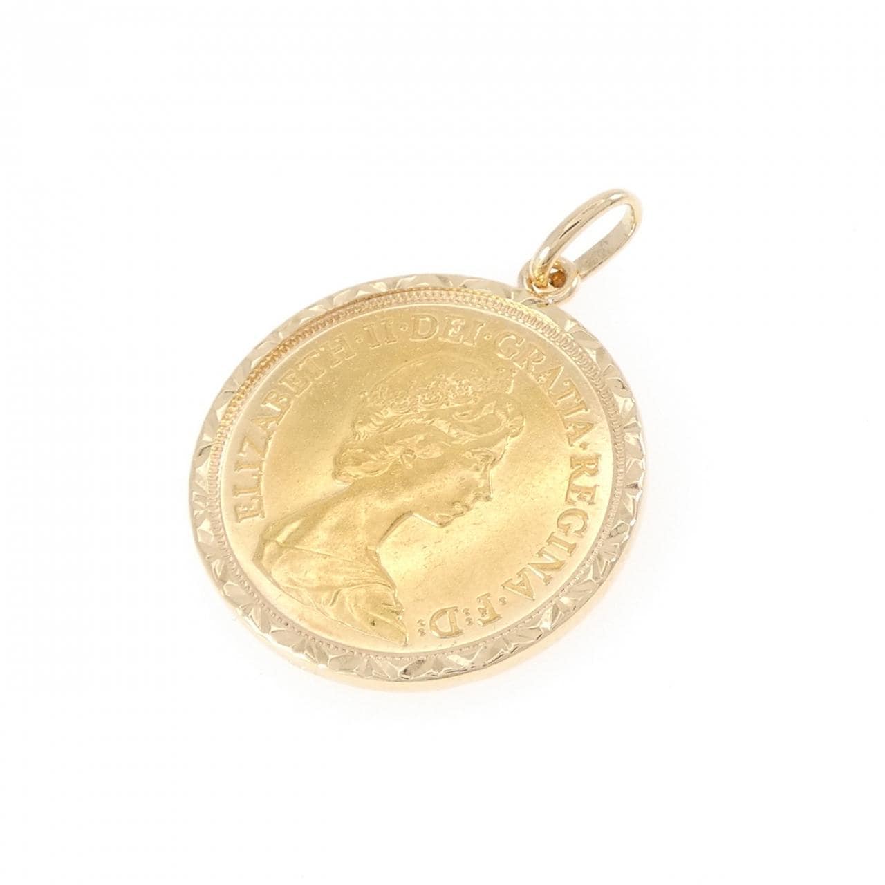 750YG(枠) コイン ペンダント