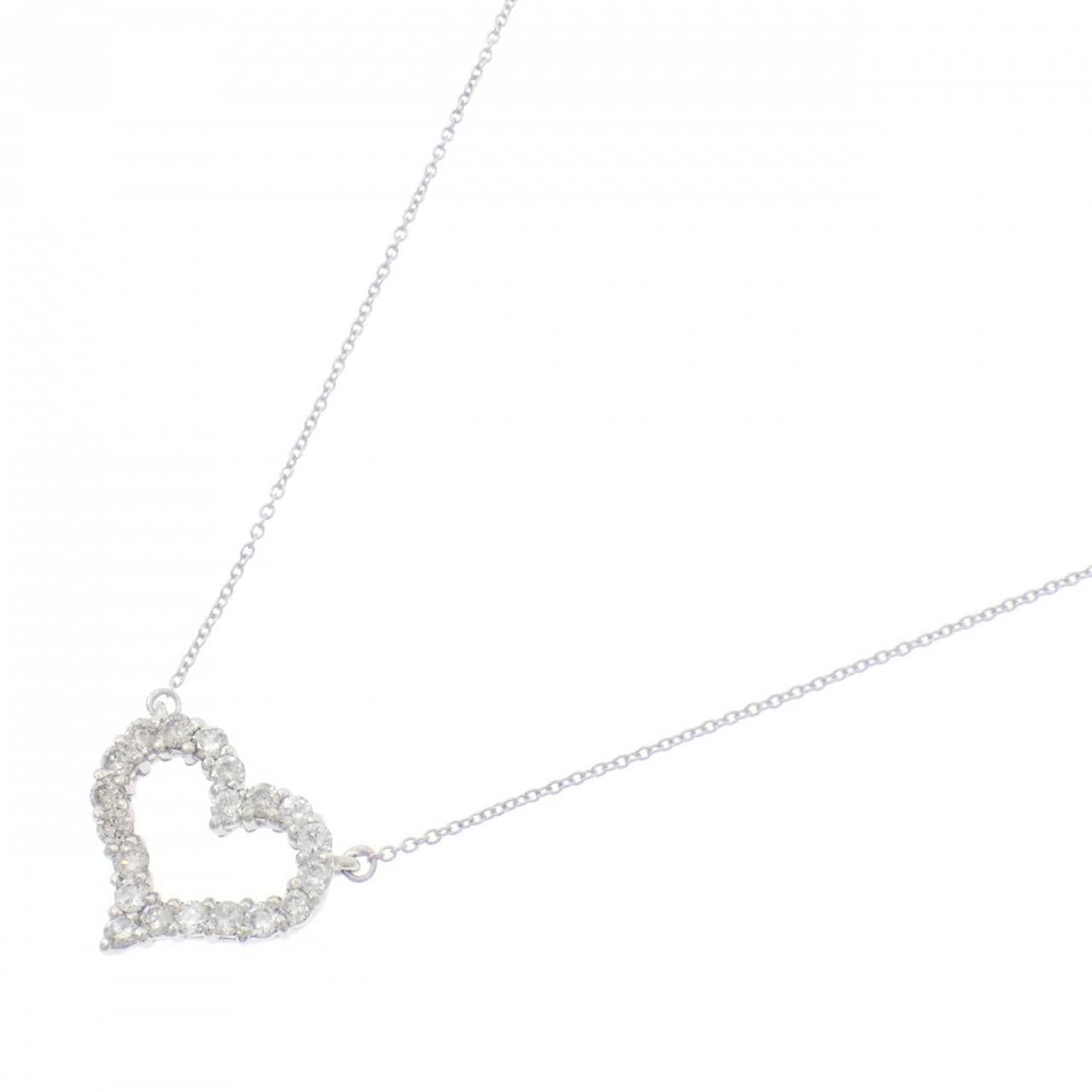K18WG ハート ダイヤモンド ネックレス 0.51CT