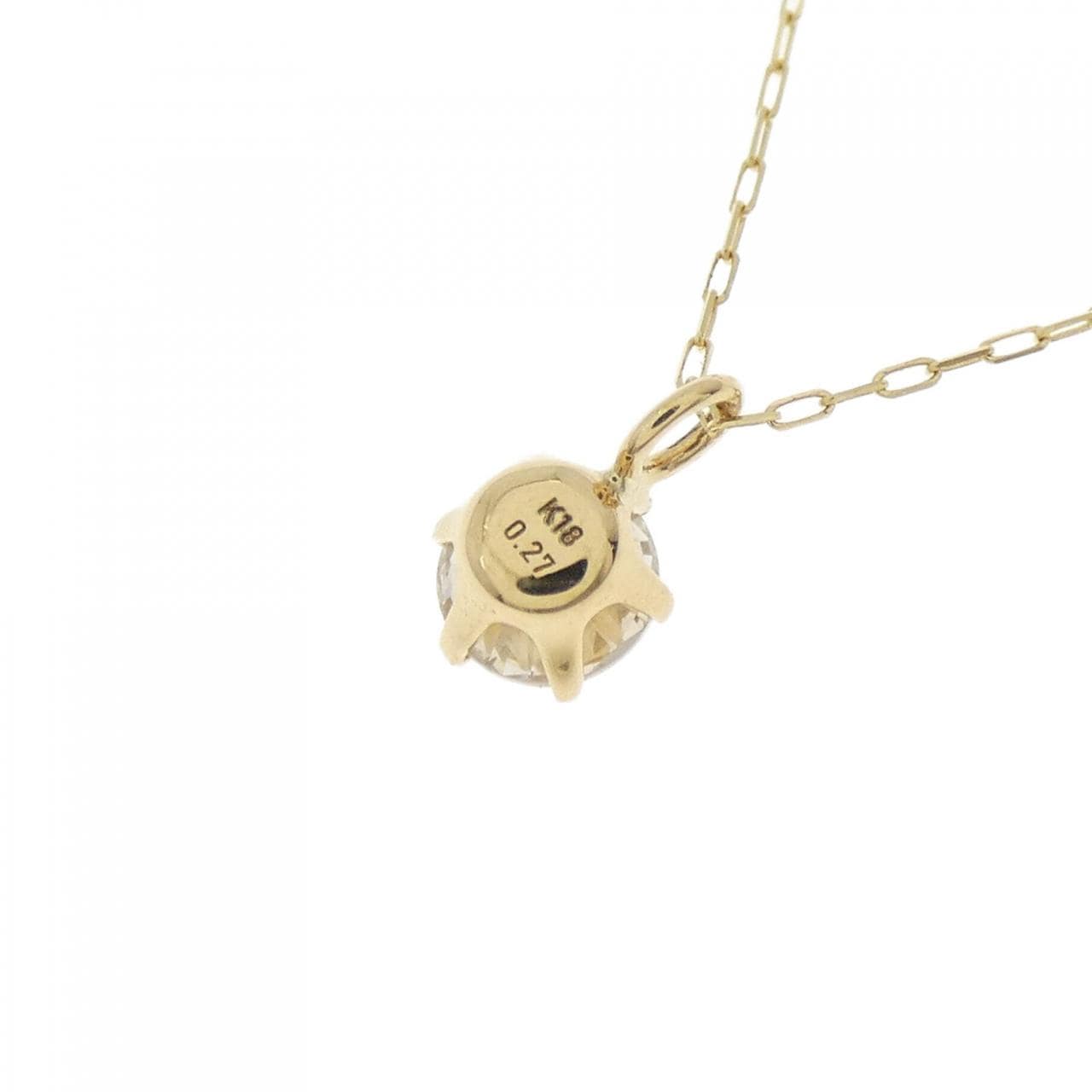 【新品】K18YG ソリティア ダイヤモンド ネックレス 0.27CT