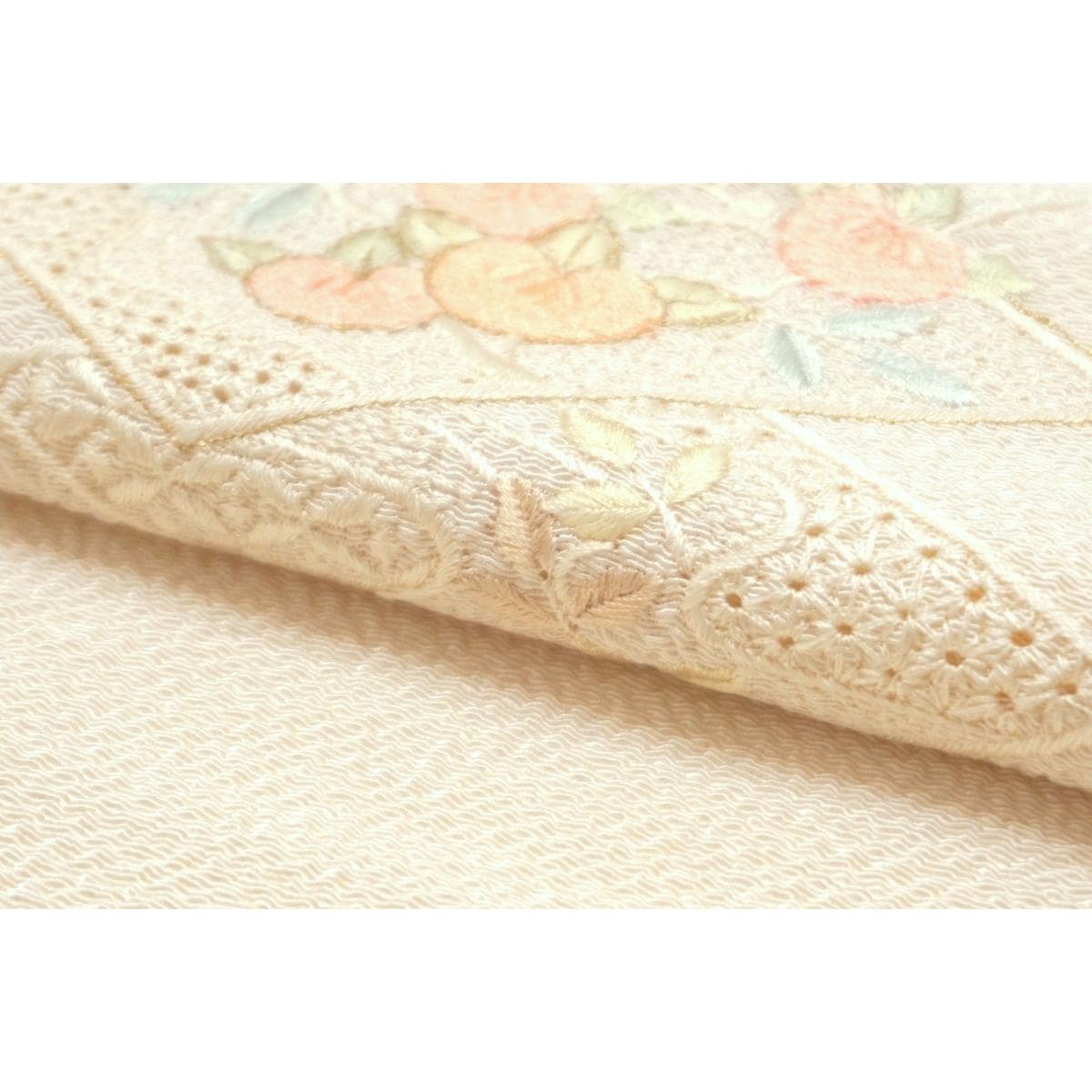 帯揚　丹後ちりめん　刺繍入り