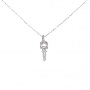 K18WG キー ダイヤモンド ネックレス 0.25CT