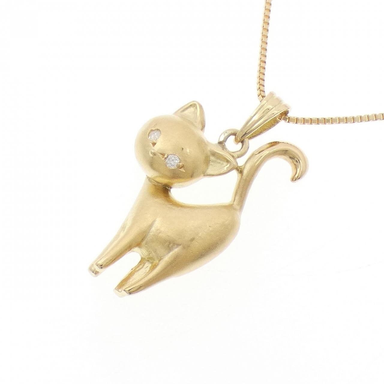 K18YG キャット ダイヤモンド ネックレス 0.02CT