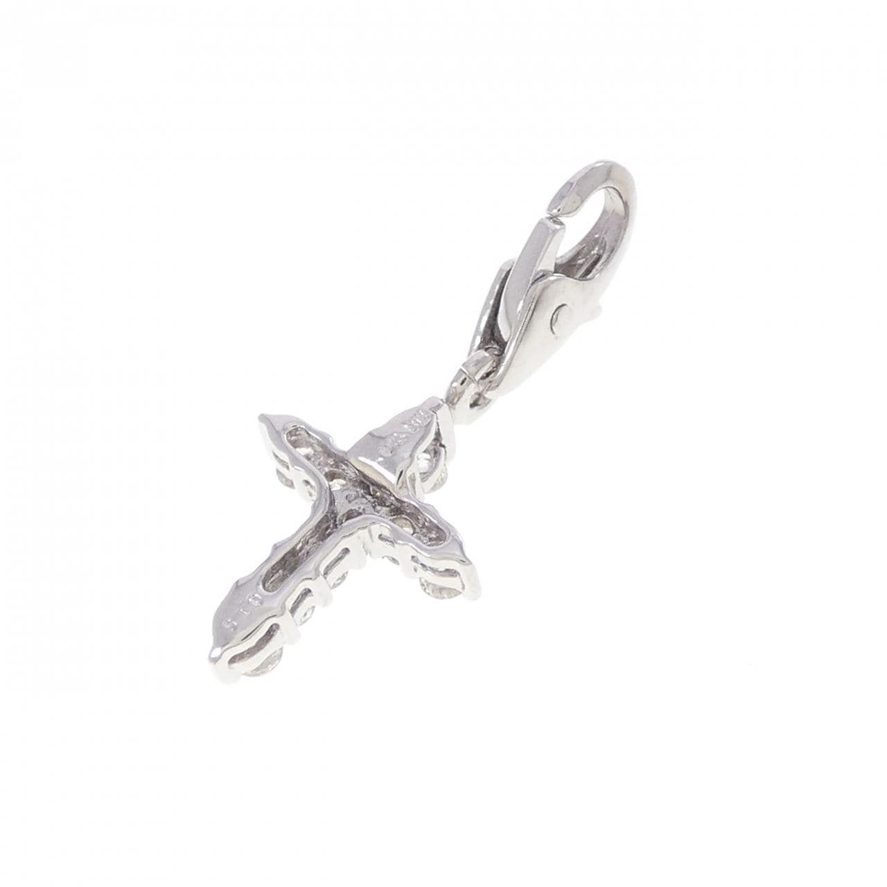 K18WG クロス ダイヤモンド チャーム 0.15CT