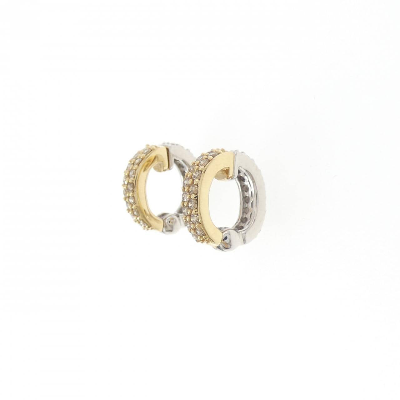 K18YG/K18WG ダイヤモンド イヤリング 0.52CT