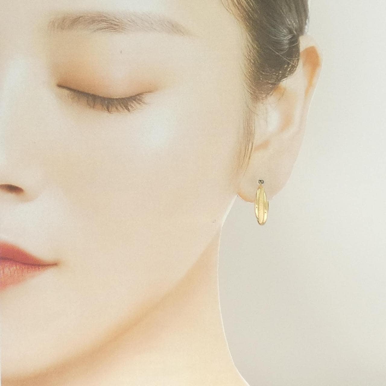 K18YG フープ ピアス