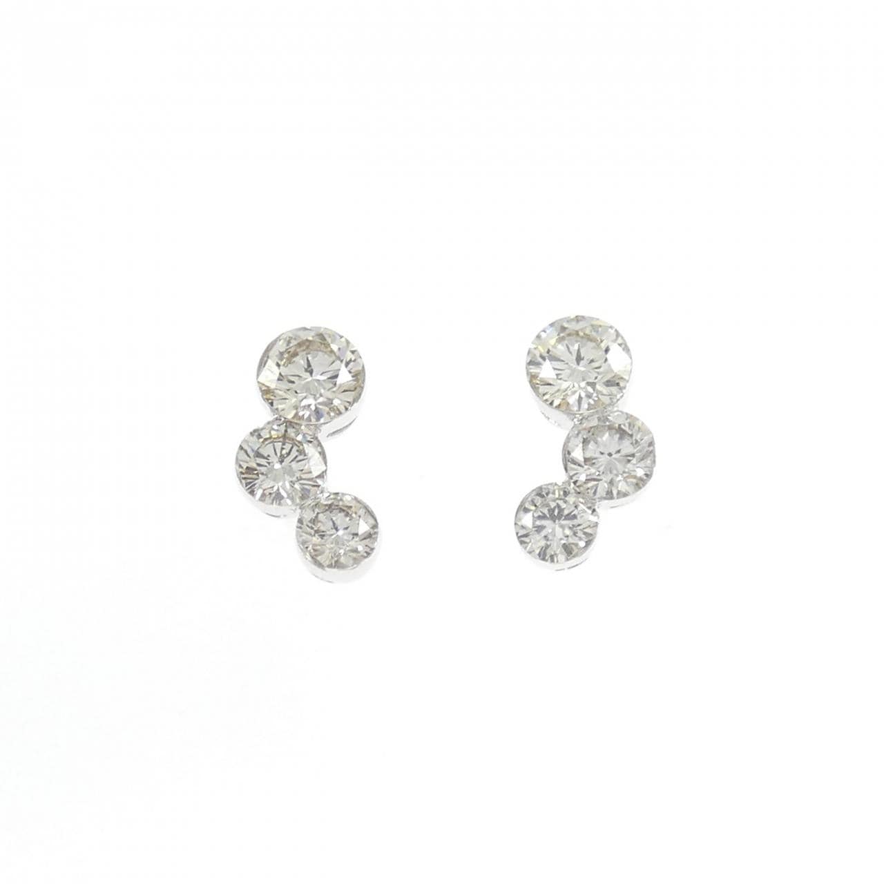 K18WG ダイヤモンド ピアス 0.54CT