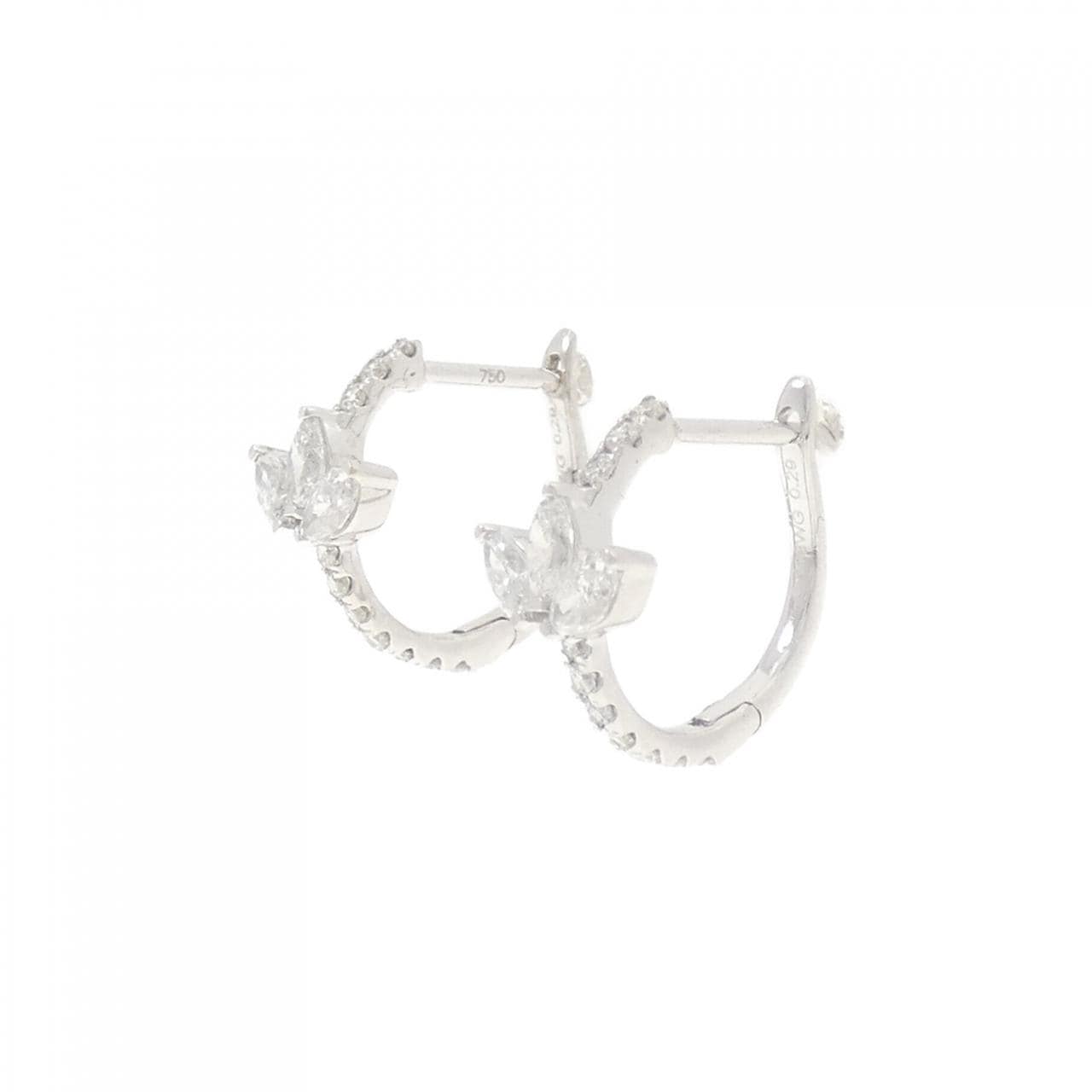 【新品】K18WG ダイヤモンド ピアス 0.58CT