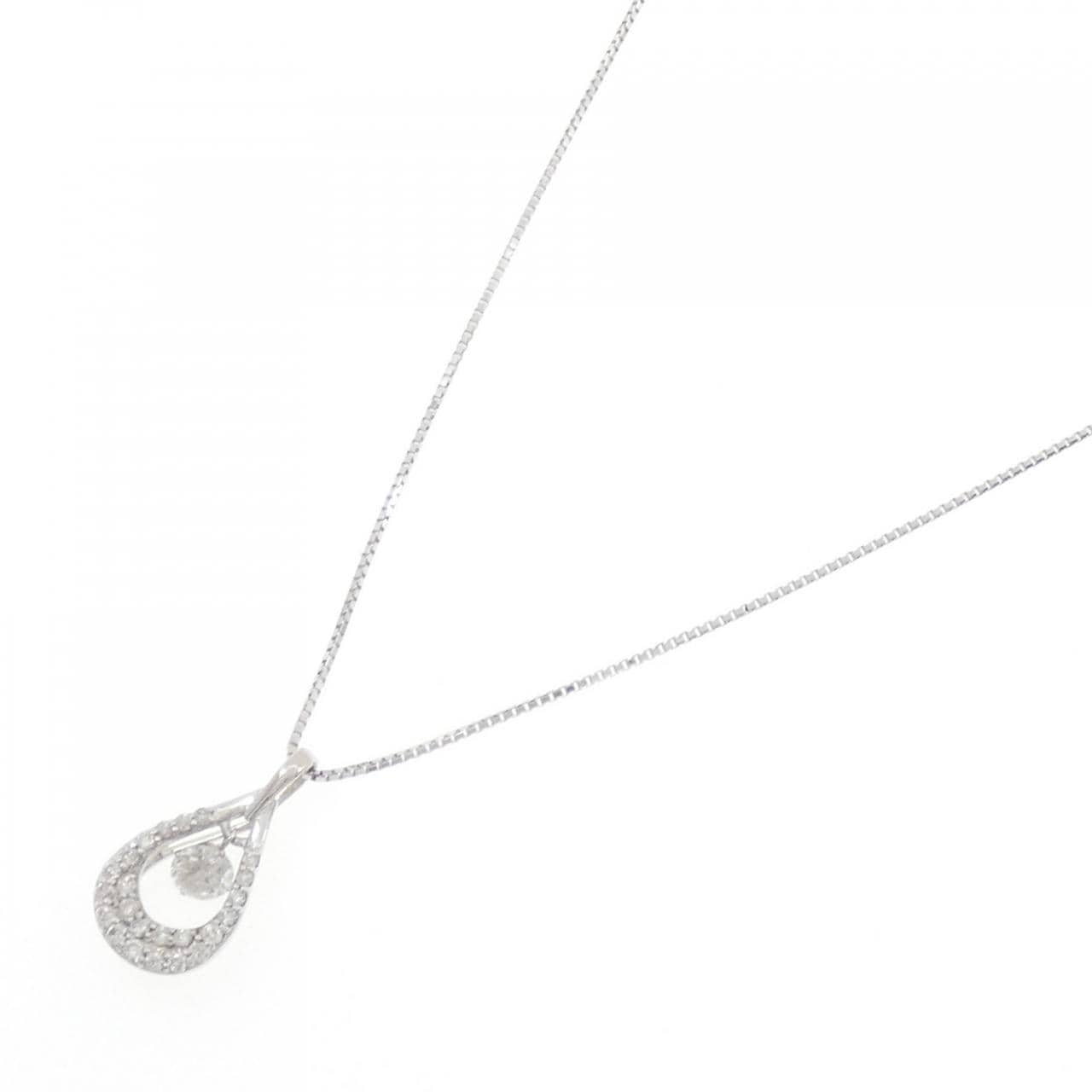 K18WG ダイヤモンド ネックレス 0.21CT