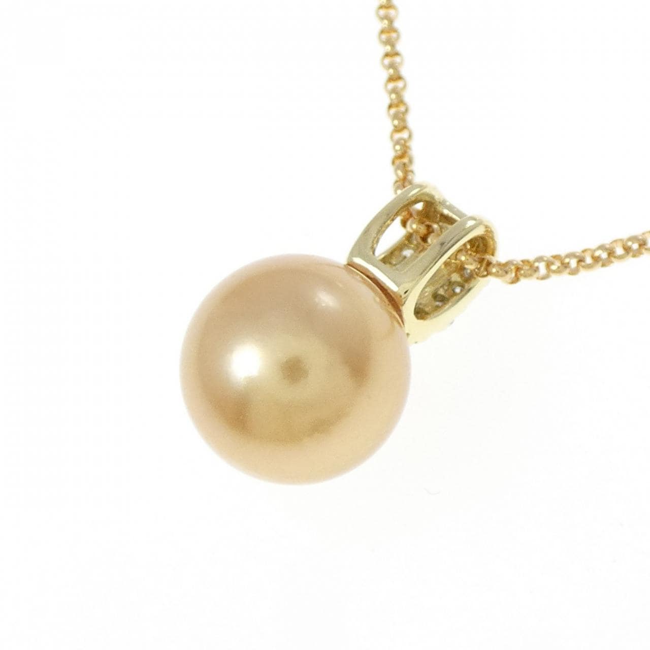 K18YG 白蝶パール ネックレス 10.4mm